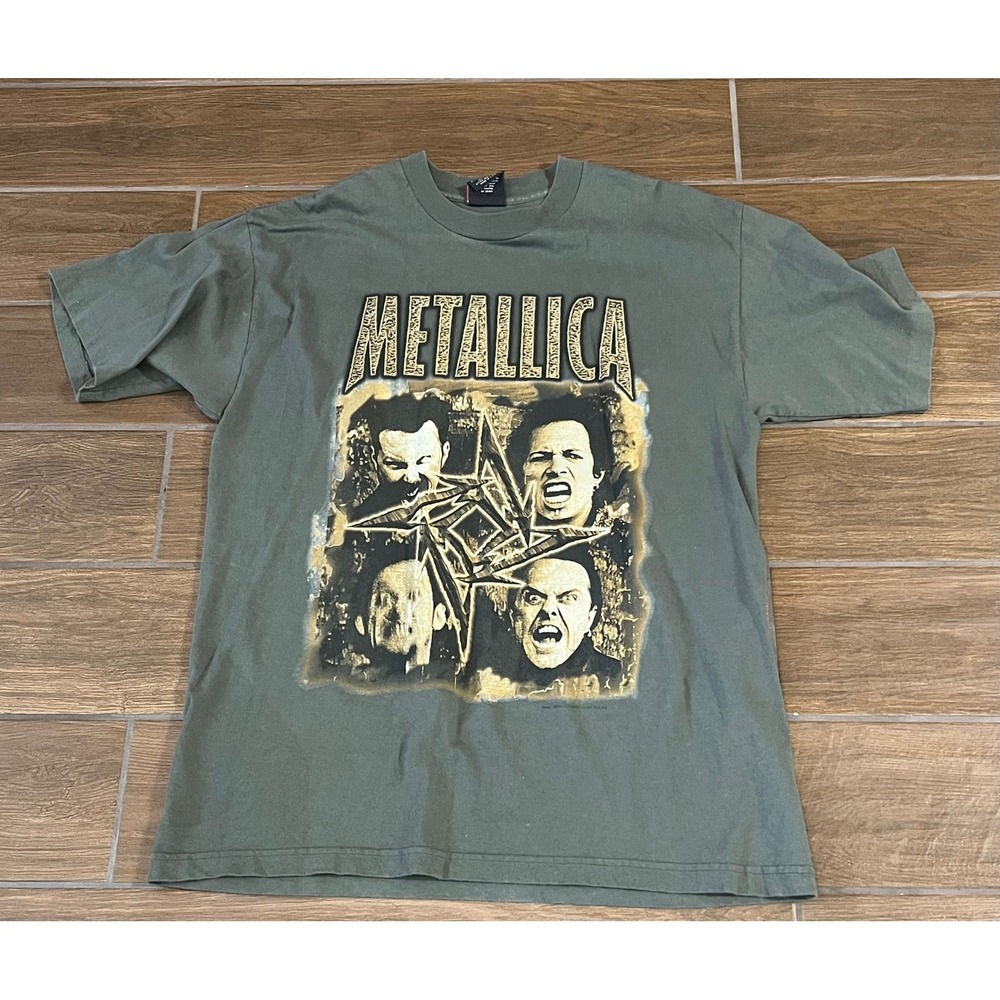 Vintage Metallica Poor Touring Me 96 97 Tour Shirt Giant Tag XL Olive Green